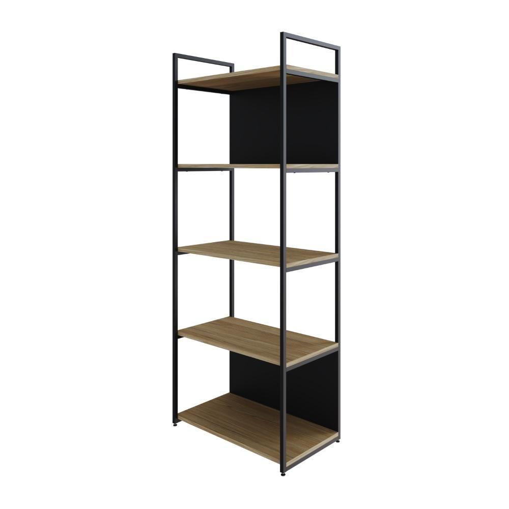 Estante C/05 Prateleiras 152x60x33cm C/fundo Yon Vermont Oak/est.preta Vermont Oak/est.preta - 1