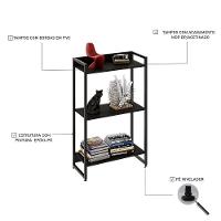 Estante Dynamica 60x30x104cm C/03 Prateleiras Preto ônix / Est.preta Preto ônix / Est.preta