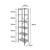 Estante C/06 Prateleiras 186x45x33cm Tub Tueh1846 Snow - Est.preta Snow / Est.preta - 2