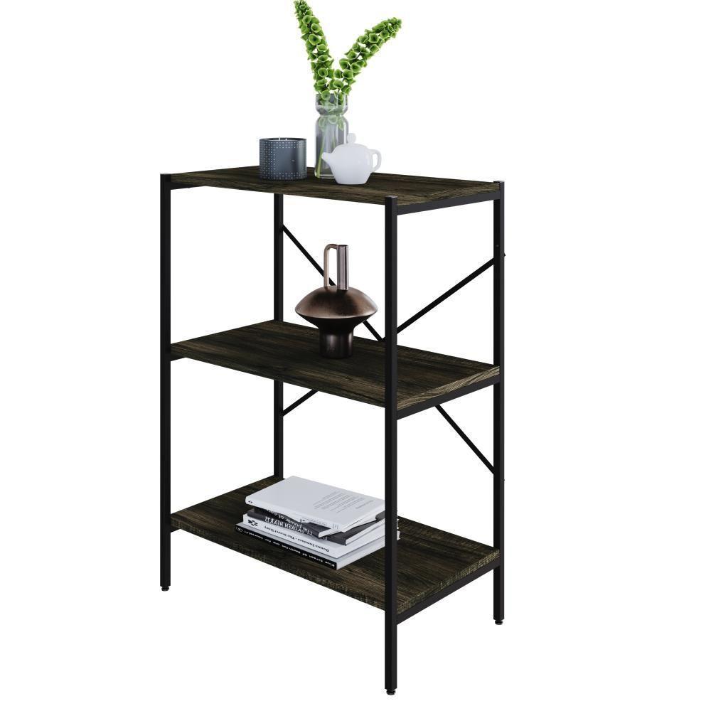 Estante C/03 Prateleiras 84x60x33cm Tub Tueh863 Carvalho Dark - Est.preta Carvalho Dark / Est.preta - 5