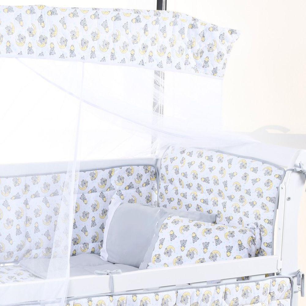 Kit Berço Baby 8 Peças Malha 100% Algodão Antialérgico Soninho Cinza - 3