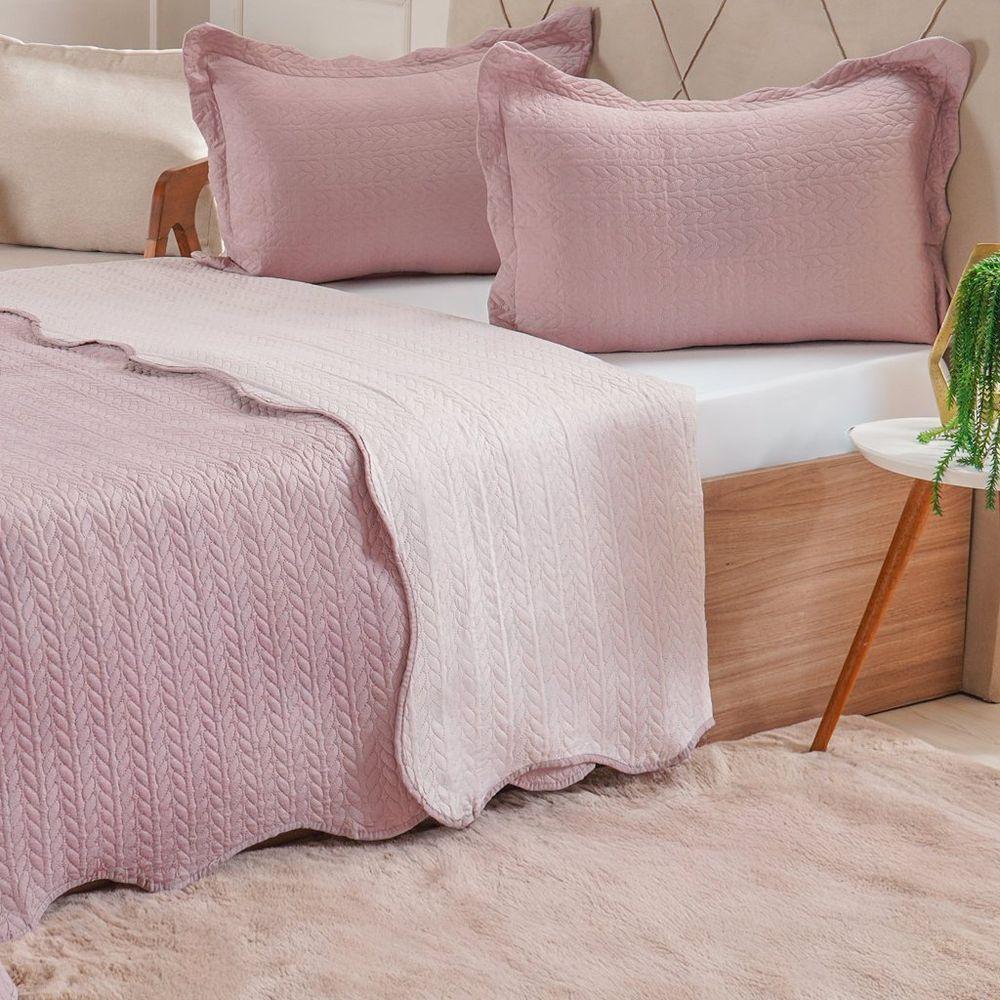 Kit Cobre Leito King Ultra Lisse Lisa New 250x270cm Mauve - 3