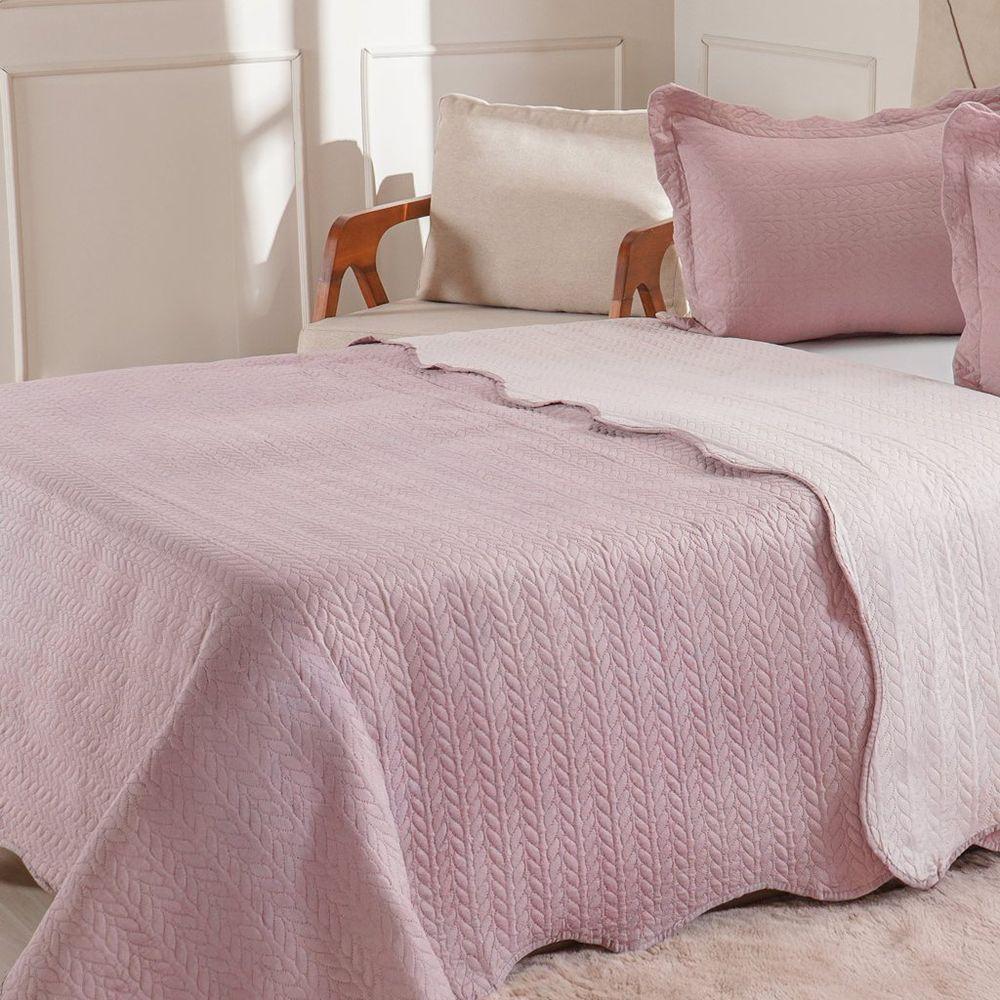 Kit Cobre Leito King Ultra Lisse Lisa New 250x270cm Mauve - 4