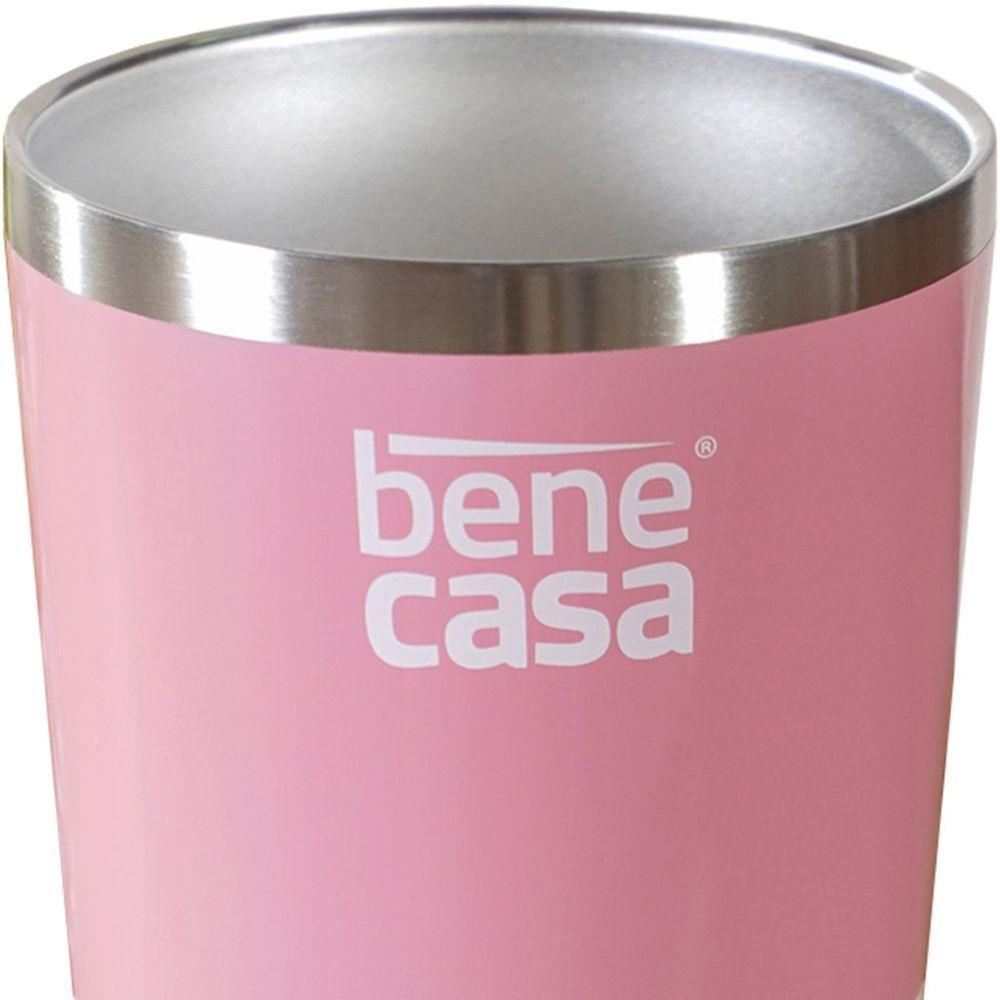 Copo Térmico Para Bebidas Sem Tampa 400ml Rosa - 3