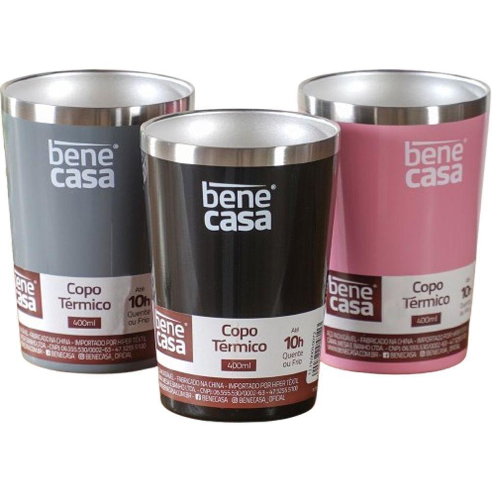 Copo Térmico Para Bebidas Sem Tampa 400ml Rosa - 5