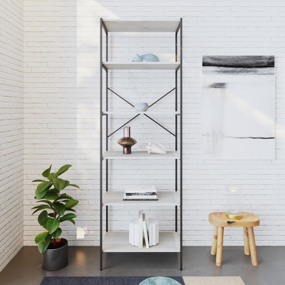 Estante C/06 Prateleiras 186x60x33cm Tub Tueh1866 Snow - Est.preta Snow / Est.preta - 4