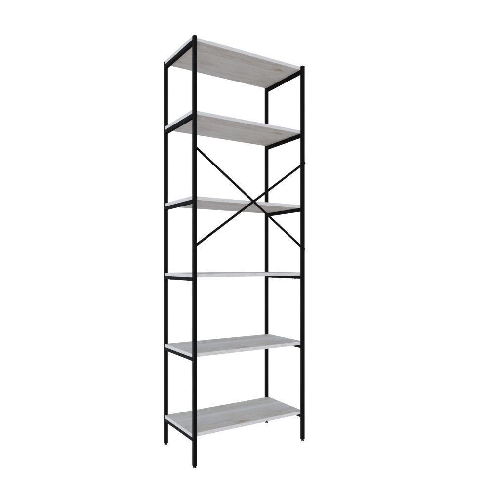 Estante C/06 Prateleiras 186x60x33cm Tub Tueh1866 Snow - Est.preta Snow / Est.preta - 6