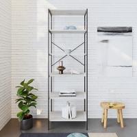 Estante C/06 Prateleiras 186x60x33cm Tub Tueh1866 Snow - Est.preta Snow / Est.preta