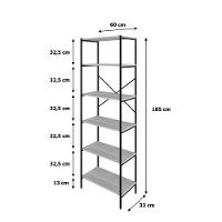 Estante C/06 Prateleiras 186x60x33cm Tub Tueh1866 Snow - Est.preta Snow / Est.preta - 7