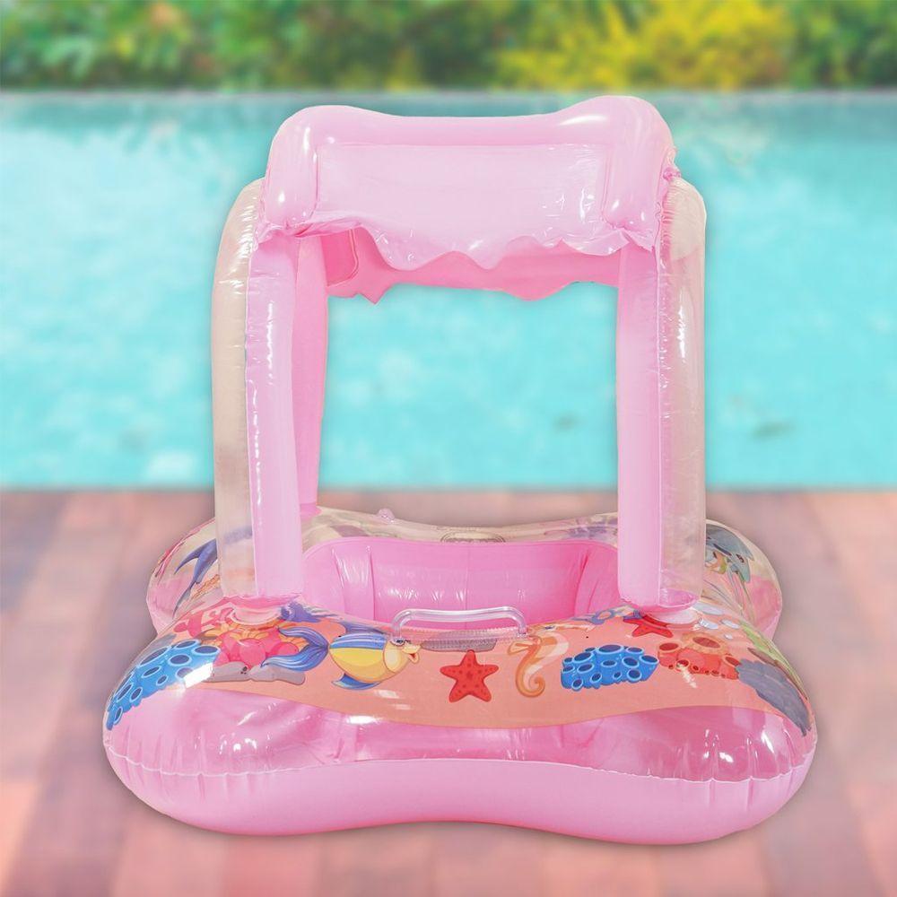 Boia Infantil Com Protetor Solar Para Criança 65x65cm Rosa - 3