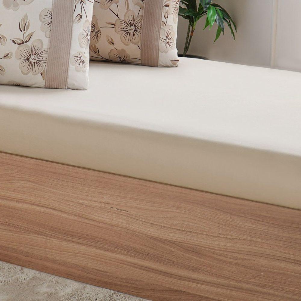 Jogo De Cama Casal Malha 3 Pçs Bella Cama New 138x188cm Bege - 2