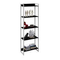 Estante Dynamica 60x30x187cm C/05 Prateleiras Preto ônix / Est.branca Preto ônix / Est.branca