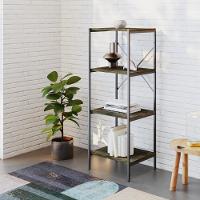 Estante C/04 Prateleiras 118x45x33cm Tub Tueh1144 Carvalho Dark - Est.preta Carvalho Dark / Est.preta - 2