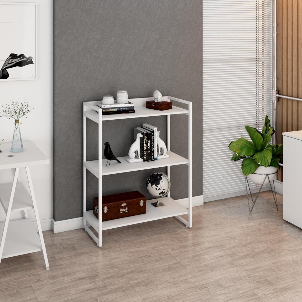 Estante Kuadra 80x40x104cm C/03 Prateleiras Branco Chess / Est.branca Branco Chess / Est.branca - 2