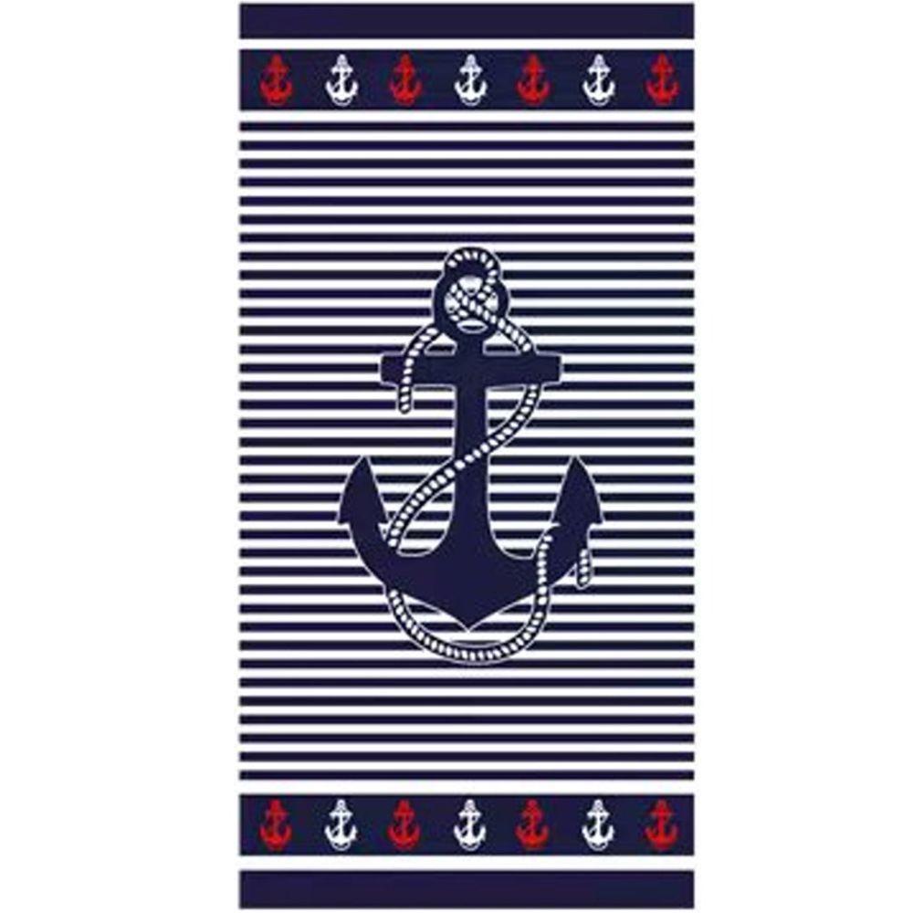 Toalha De Praia Microfibra Anti Areia New 70x140cm Anchor - 1