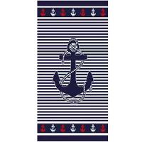 Toalha De Praia Microfibra Anti Areia New 70x140cm Anchor - 1