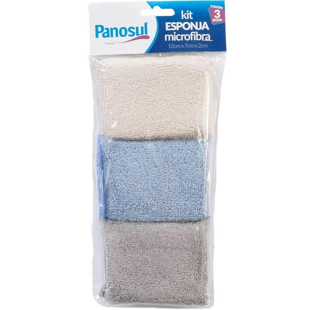 Kit 3 Esponjas Microfibra Multiuso Para Limpeza 10x7x2cm Sortidos - 1