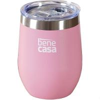 Copo Térmico Para Bebidas Com Tampa 360ml Rosa - 1