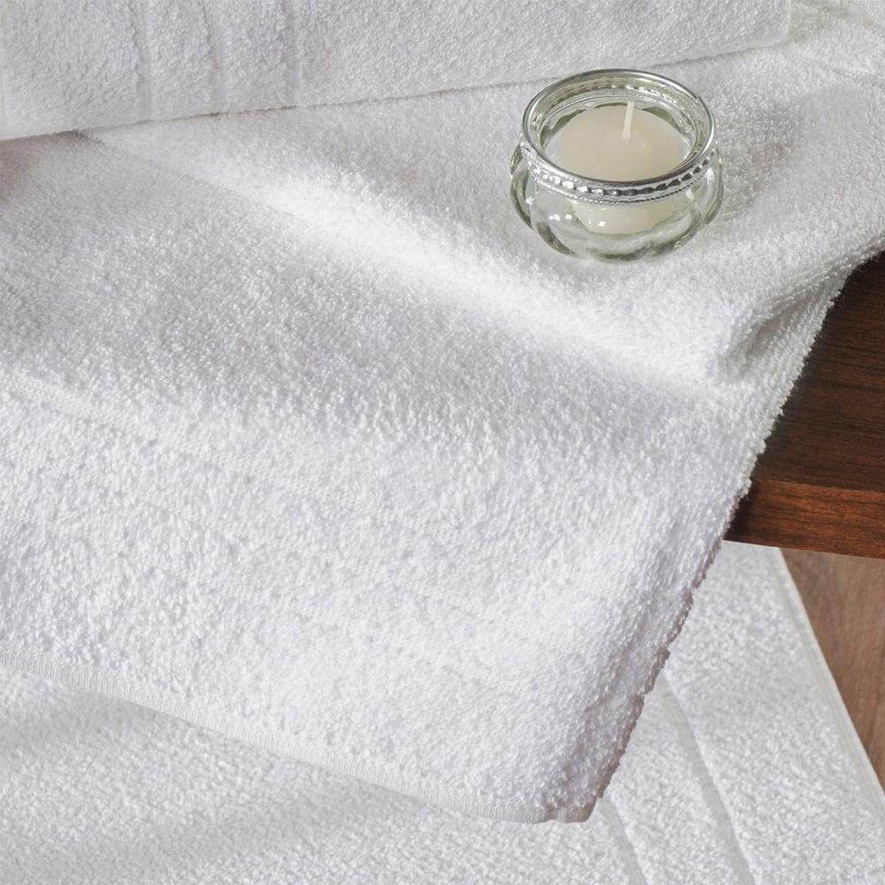 Kit Toalha Hotelaria Banho Rosto E Piso 380g-m² Algodão Branco - 2