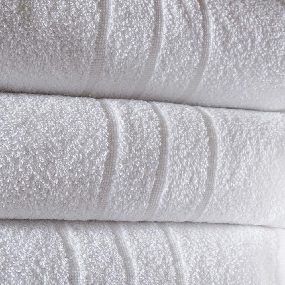 Kit Toalha Hotelaria Banho Rosto E Piso 380g-m² Algodão Branco - 3