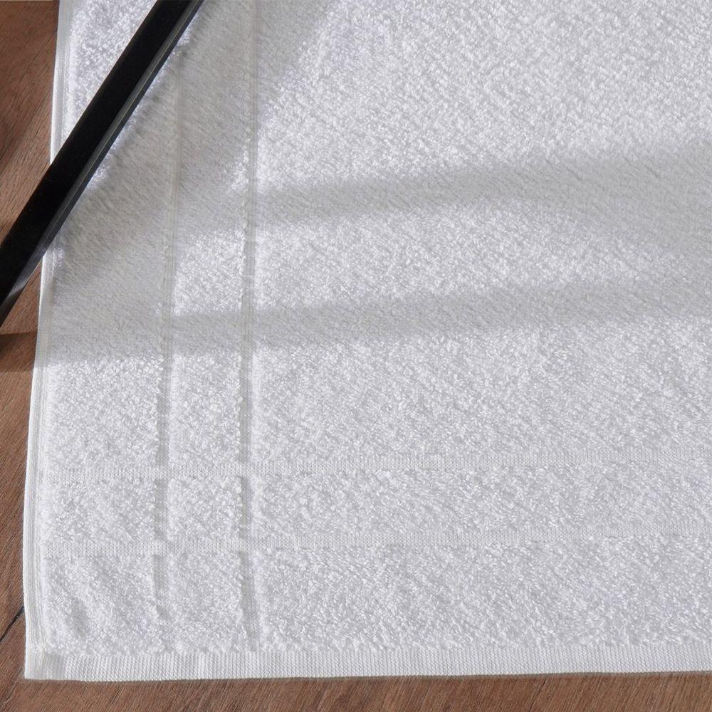 Kit Toalha Hotelaria Banho Rosto E Piso 380g-m² Algodão Branco - 4