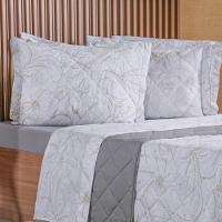 Kit Colcha Queen 200 Fios Estampada New 100% Algodão 240x260cm Dessin - 2