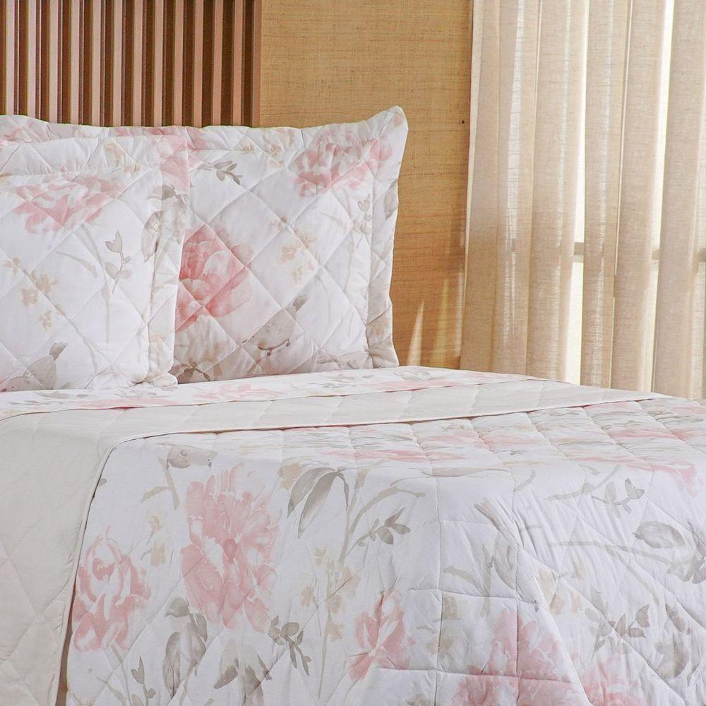 Kit Colcha Queen 200 Fios Estampada New 100% Algodão 240x260cm Aquarelle - 3