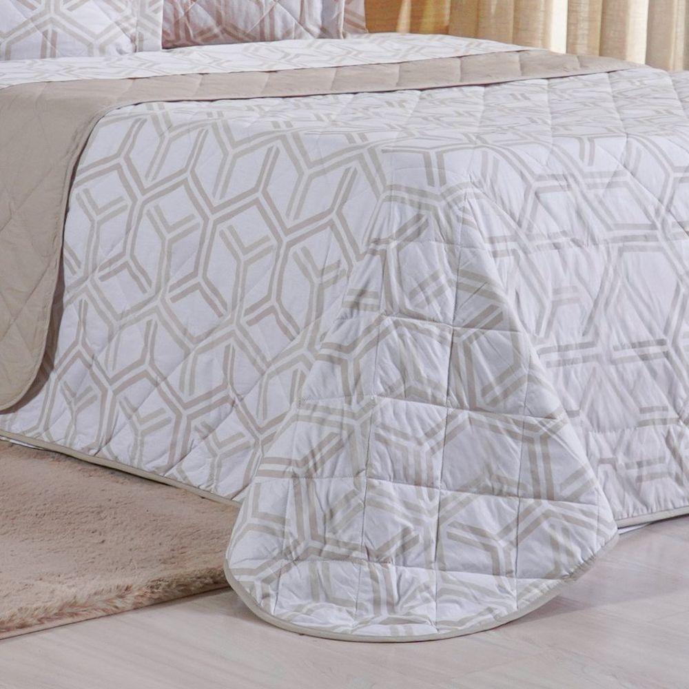 Kit Colcha King 200 Fios Estampada New 100% Algodão 260x280cm Rayon - 4