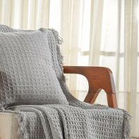 Manta Decorativa Para Sofá Waffle 100% Algodão 160x220cm Platina - 5