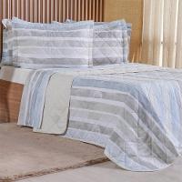 Kit Colcha Queen 200 Fios Estampada New 100% Algodão 240x260cm Ligne - 1