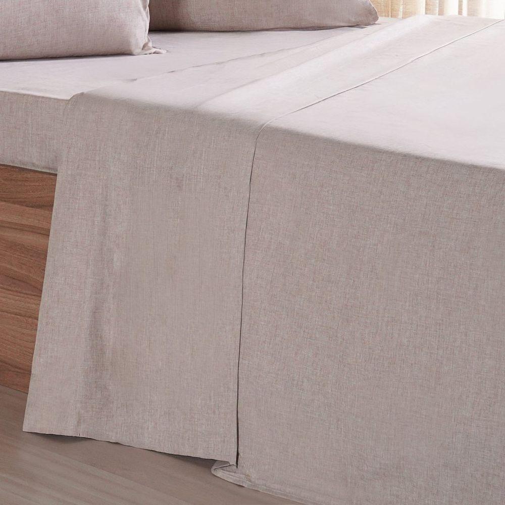 Jogo De Cama Queen 4 Pçs Line Stile 100% Poliéster 158x198x35cm Linho - 4