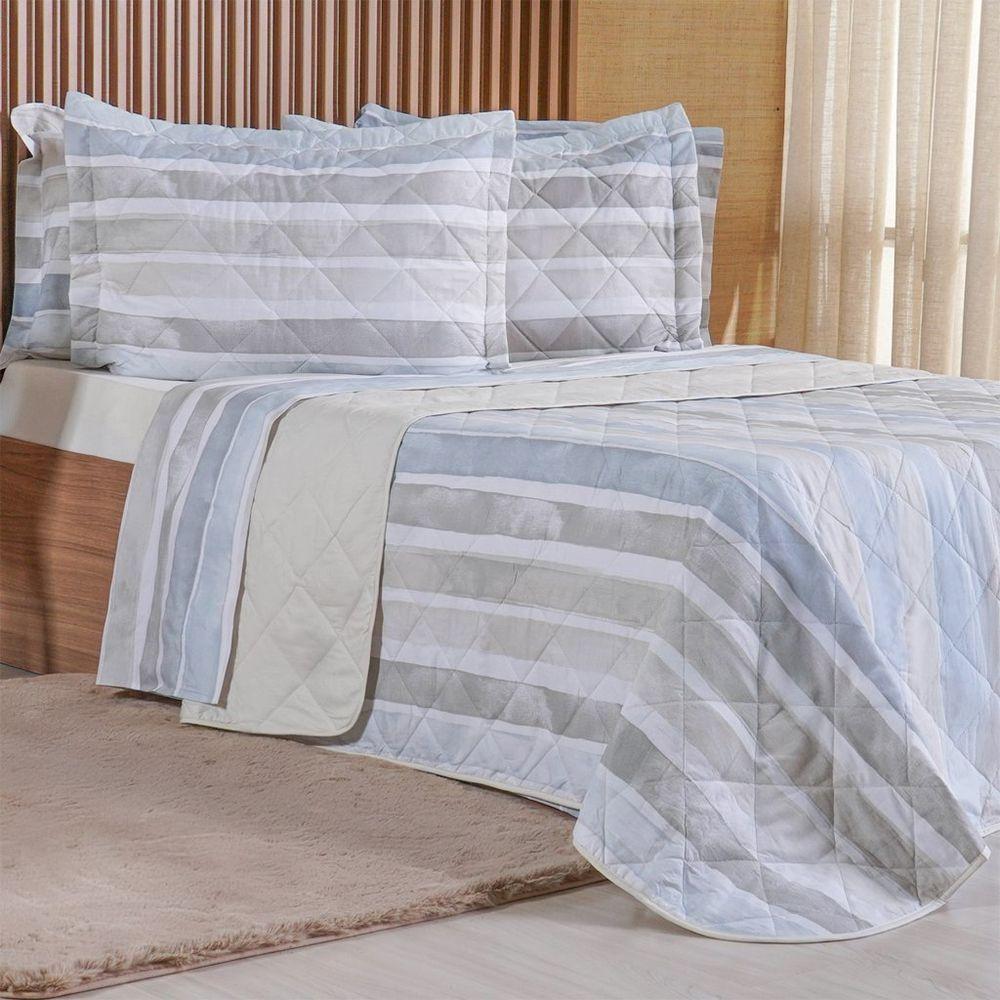 Kit Colcha Casal 200 Fios Estampada New 100% Algodão 220x240cm Ligne - 1