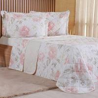 Kit Colcha Casal 200 Fios Estampada New 100% Algodão 220x240cm Aquarelle - 1
