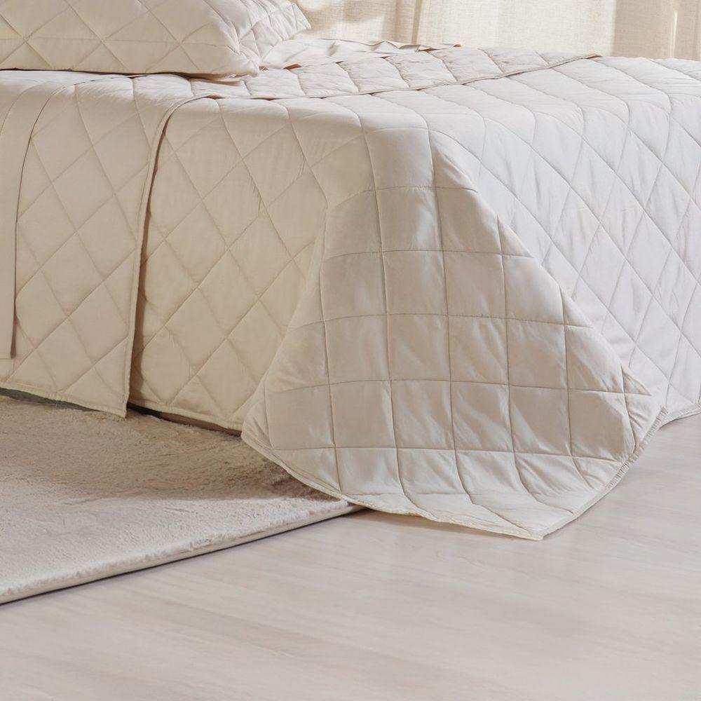 Kit Colcha Queen 3 Pçs Ricamo 300 Fios 100% Algodão 240x260cm Biscuit - 5