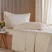 Kit Colcha Queen 3 Pçs Ricamo 300 Fios 100% Algodão 240x260cm Biscuit - 2