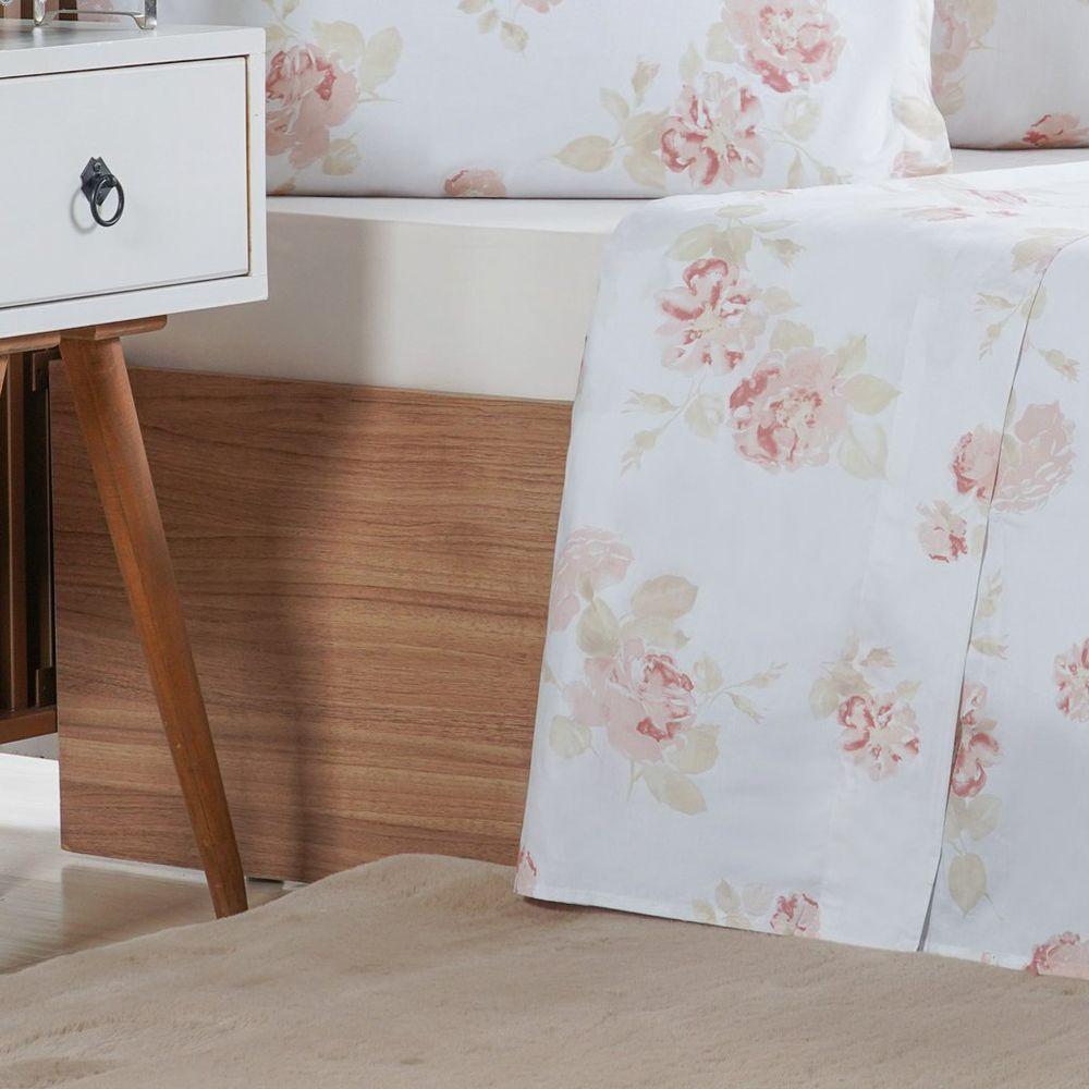 Jogo De Cama Casal 3 Pçs 200 Fios 100% Algodão 140x190x30cm Classique - 3