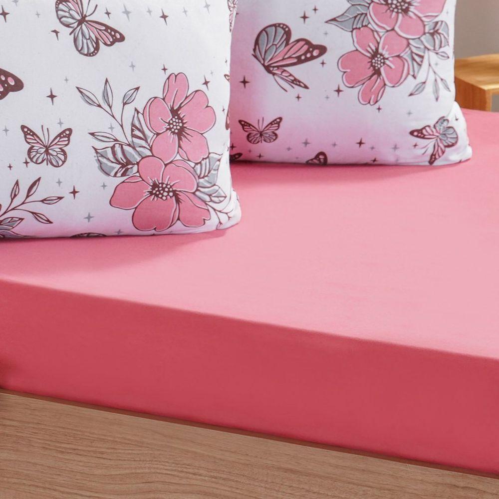 Jogo De Cama Casal Dreams Malha 100% Algodão 138x188x30cm Salmão - 3
