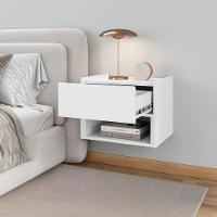 Mesa De Cabeceira Quarto Florença Suspensa Com 1 Gaveta Branco - 3