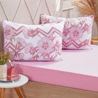 Jogo De Cama Queen Dreams Malha 100% Algodão 158x198x30cm Rosa - 1