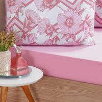 Jogo De Cama Solteiro Dreams Malha 100% Algodão 88x188x25cm Rosa - 2