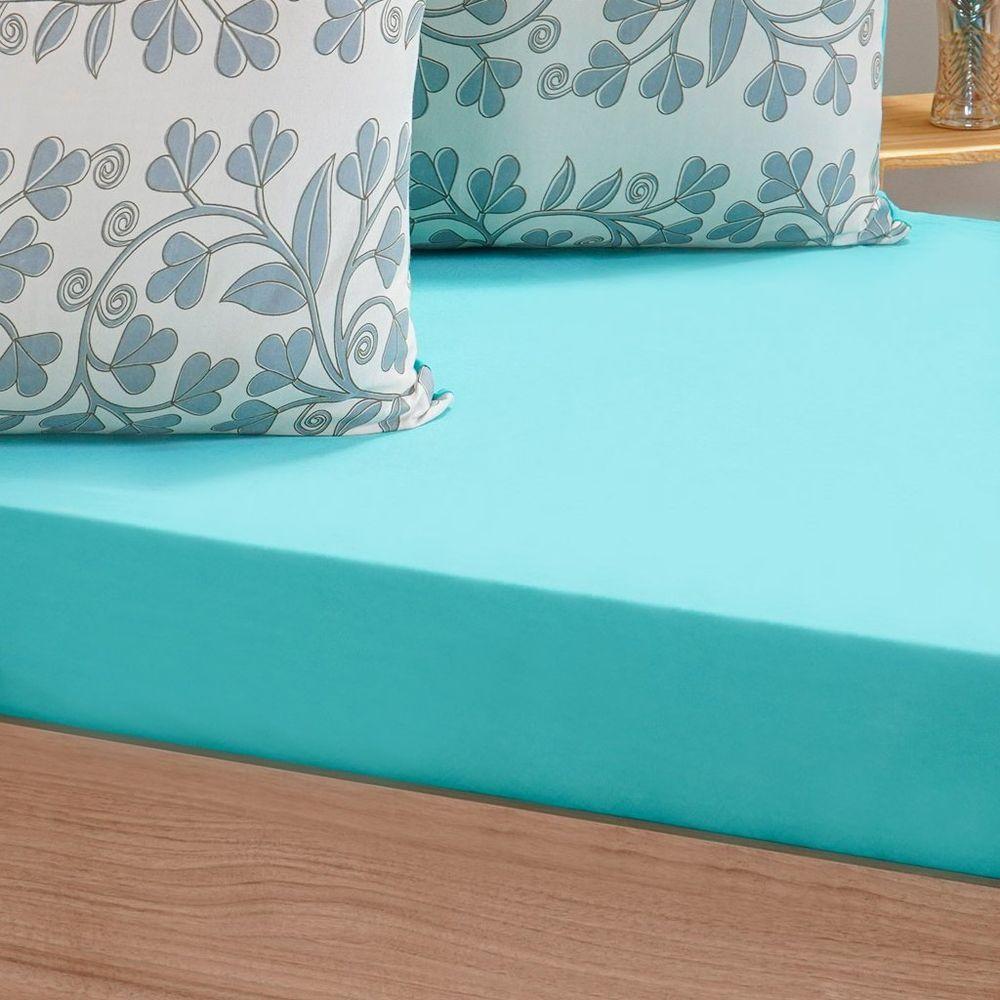 Jogo De Cama Solteiro Dreams Malha 100% Algodão 88x188x25cm Verde - 3