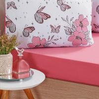 Jogo De Cama Solteiro Dreams Malha 100% Algodão 88x188x25cm Salmão - 2