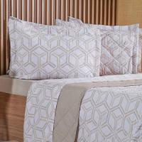 Kit Colcha Casal 200 Fios Estampada New 100% Algodão 220x240cm Rayon - 2