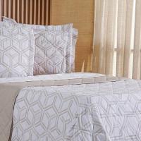 Kit Colcha Casal 200 Fios Estampada New 100% Algodão 220x240cm Rayon - 3