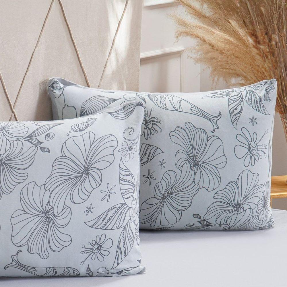 Jogo De Cama Solteiro Dreams Malha 100% Algodão 88x188x25cm Cinza - 4