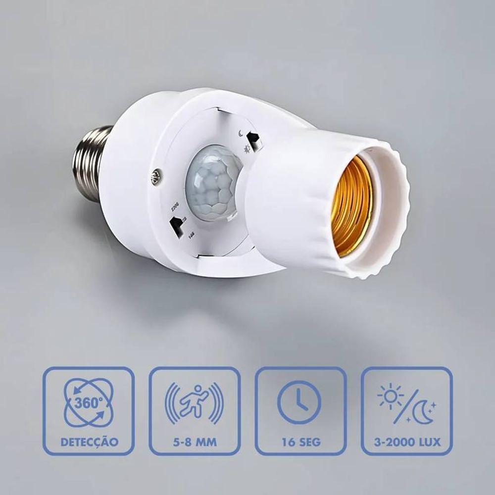 Sensor De Presença Com Fotocélula Para Lâmpada Soquete E27 - 7