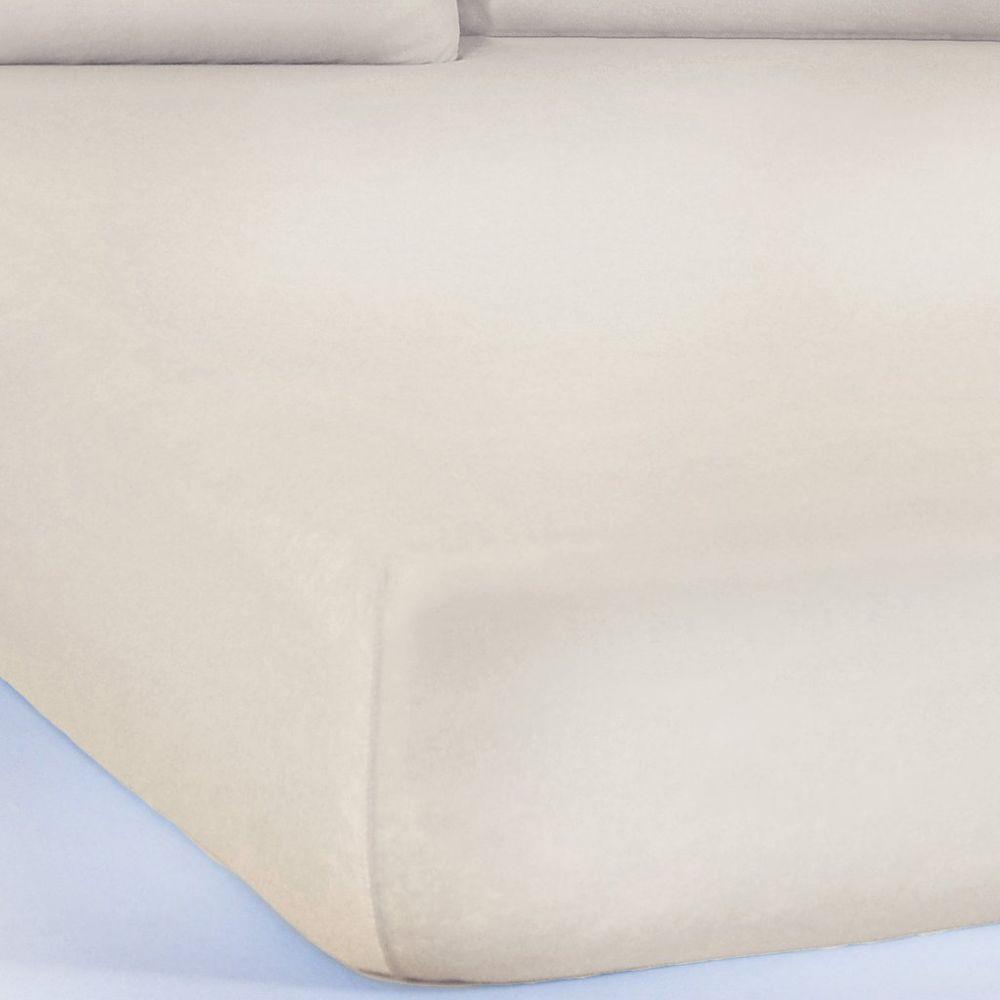 Jogo De Cama Solteiro Serena 3 Pçs Malha 100% Algodão 88x188x23cm Pérola - 5