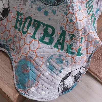 Kit Colcha Solteiro Ultra Lisse New Kids Rolinho 160x220cm Football