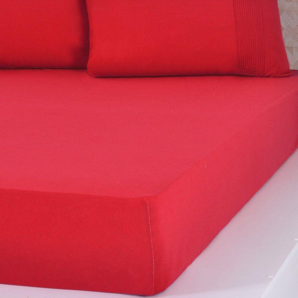 Jogo De Cama Casal Malha 3 Pçs Bella Cama 100% Algodão 138x188x30cm Verde - 4