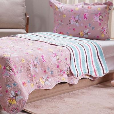 Kit Colcha Solteiro Ultra Lisse New Kids Rolinho 160x220cm Fairy Tale